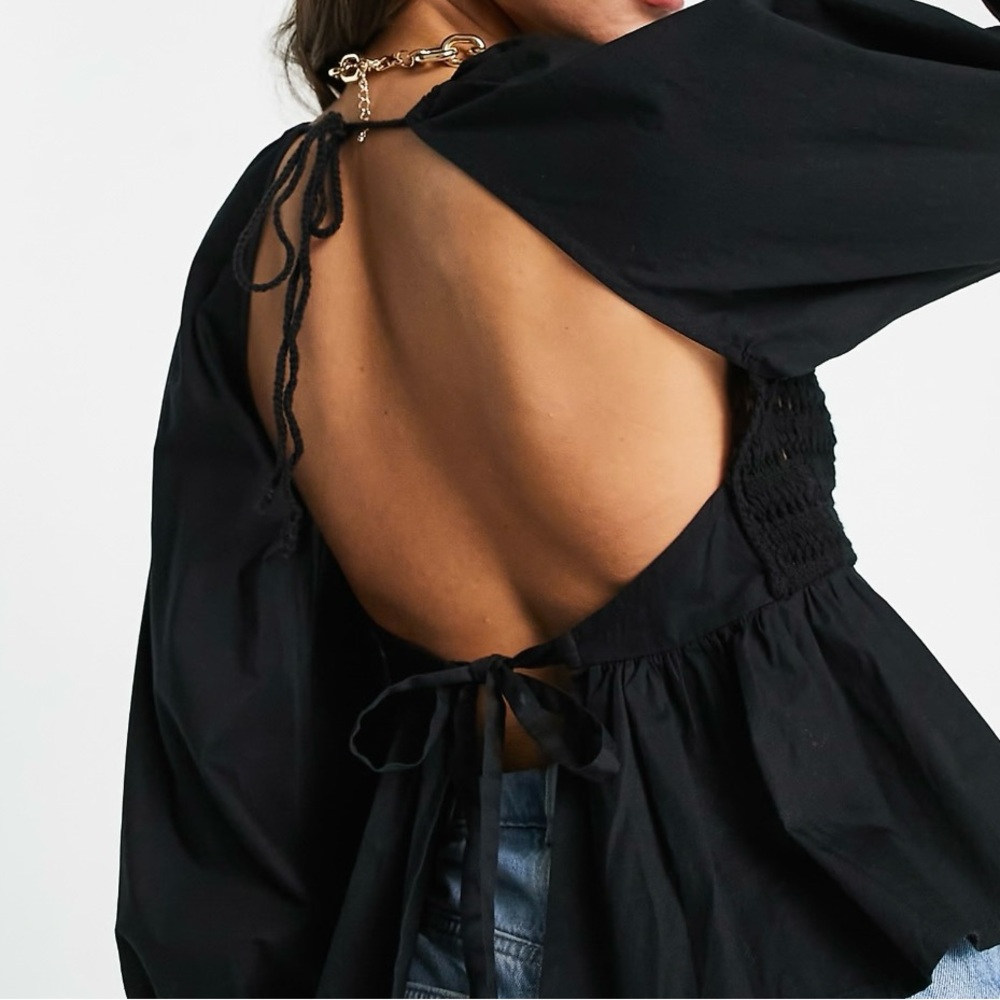 ASOS DESIGN Black Crochet Blouse